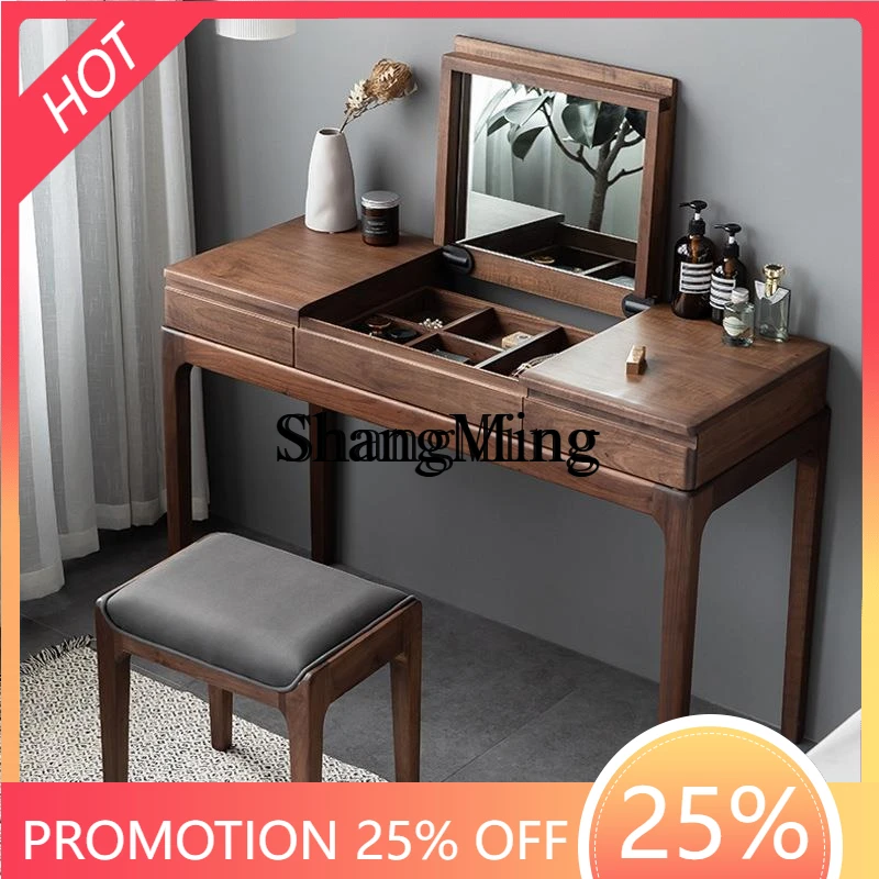 

Новый комод SM из цельного дерева, простой раскладушечный столик для макияжа для маленькой квартиры с зеркальным столом
