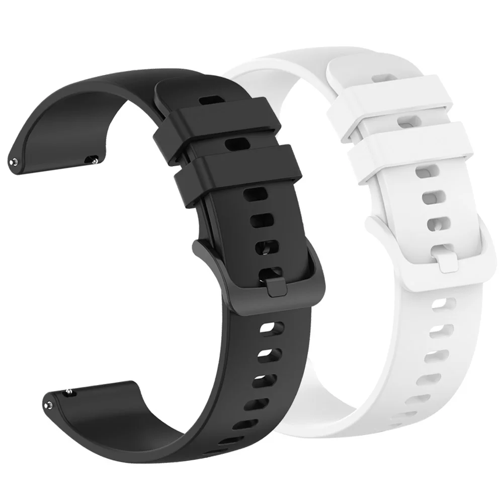 20 mm ersetzen Silikonarmband für Männer und Frauen, Smartwatch und traditionelles Uhrenarmband, Silikon-Sportarmbänder, verstellbare Correa