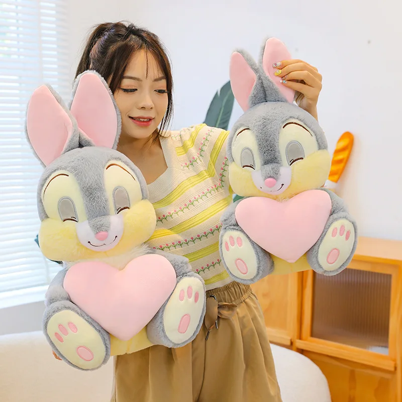 

Super Cute Little White Rabbit Heart Hugging Couple Rabbit Plush Toy Big Pillow Children's Doll Valentine's Day Gift for Girl