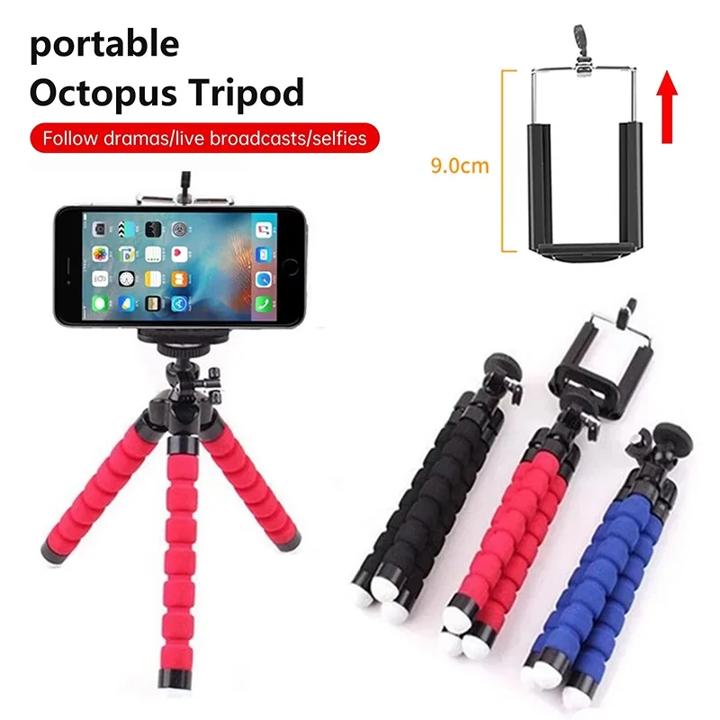 Sponge Tripod Bracket Universal Smartphone Tripod Mini Flexible Octopus Stand Mobile Phone Holder For iPhone Huawei Realme OPPO