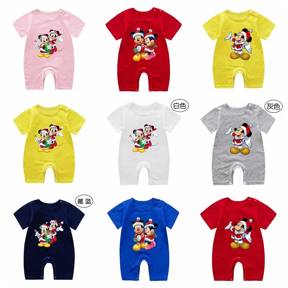 Baby Girls Short Sleeve Clothes Summer Kids Jumpsuit For Boys Cotton Rompers Toddler Mickey Mouse Minnie Tops Outfits Playsuit