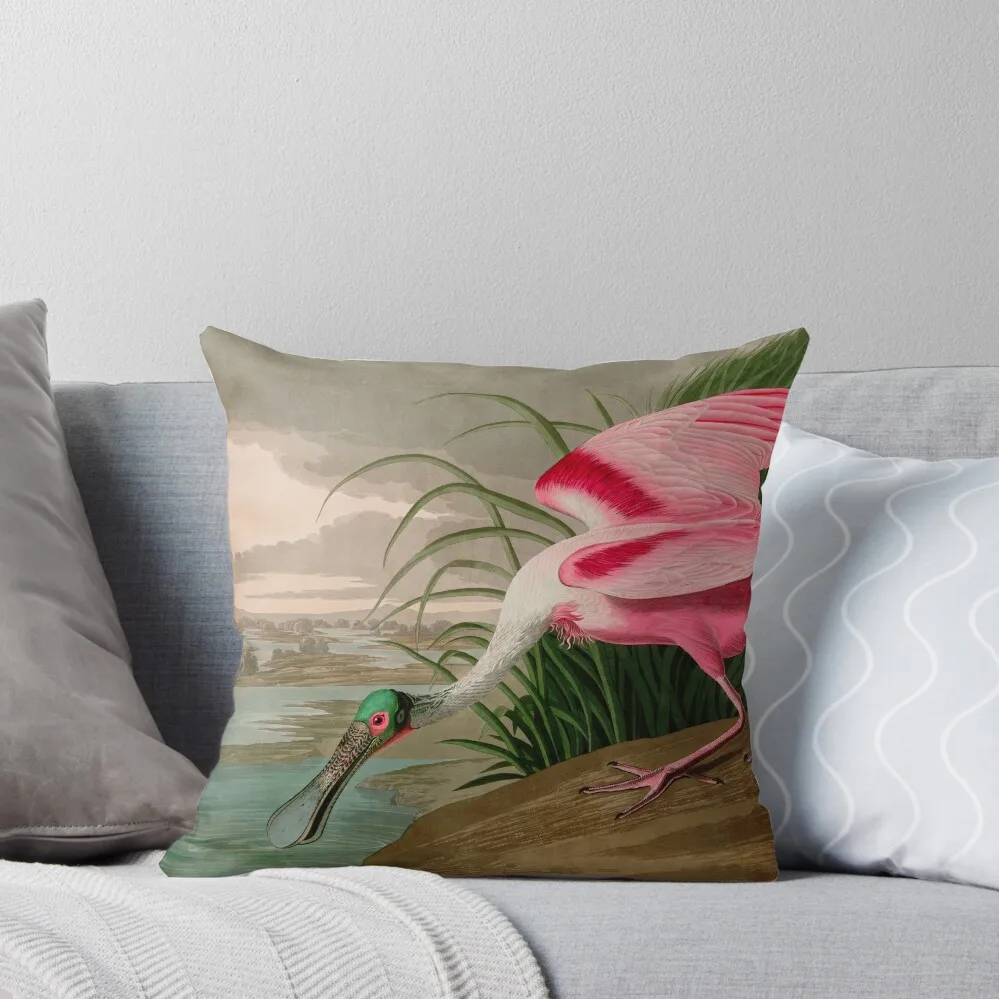 

Roseate Spoonbill Birds of America Audubon Illustration Bird Lovers Gift Throw Pillow christmas ornaments 2025 pillow