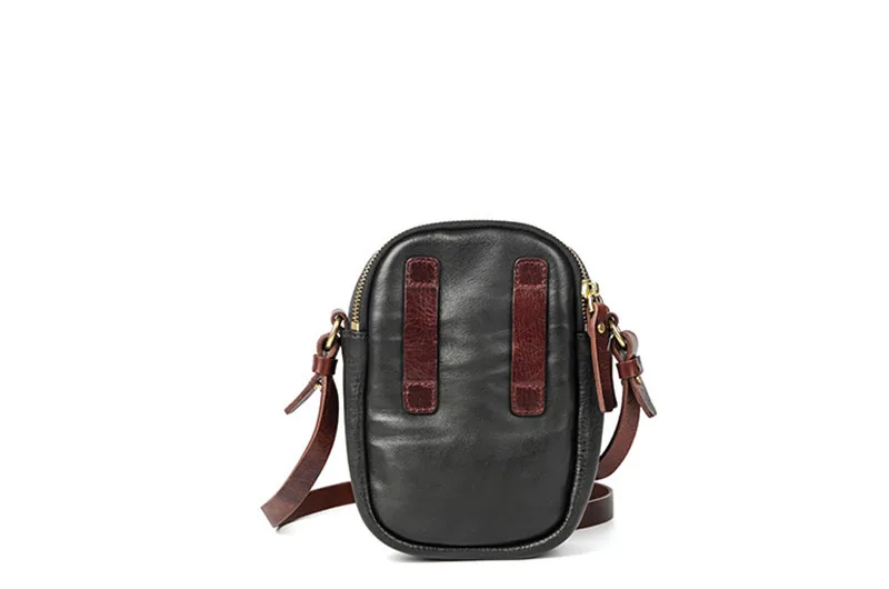 PNDME Einfache, lässige, hochwertige, natürliche Echtleder-Handytasche für Herren, leichte, beliebte Schulter-Umhängetasche – Detail 10