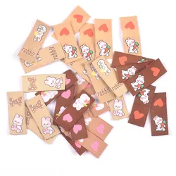50Pcs Kawaii Rabbit Heart Labels For Clothing Accessories Kid Garment Tags DIY Crafts Sewing Supplies Handmade Decorative c3574