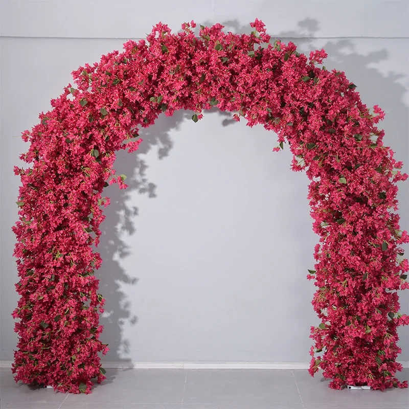 2.4 * 2.4 meters triangular rose arch floral arrangement, wedding stage background arrangement simulated flower fake flower