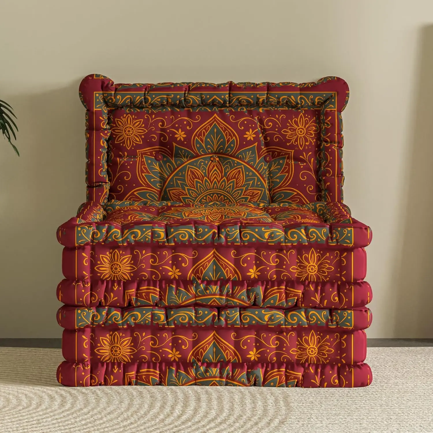 

Sofa Couch – Convertible Lazy Sofa Chair Futon Sleeper with Backrest, Oversized Floor Mattress for Gaming, Meditat