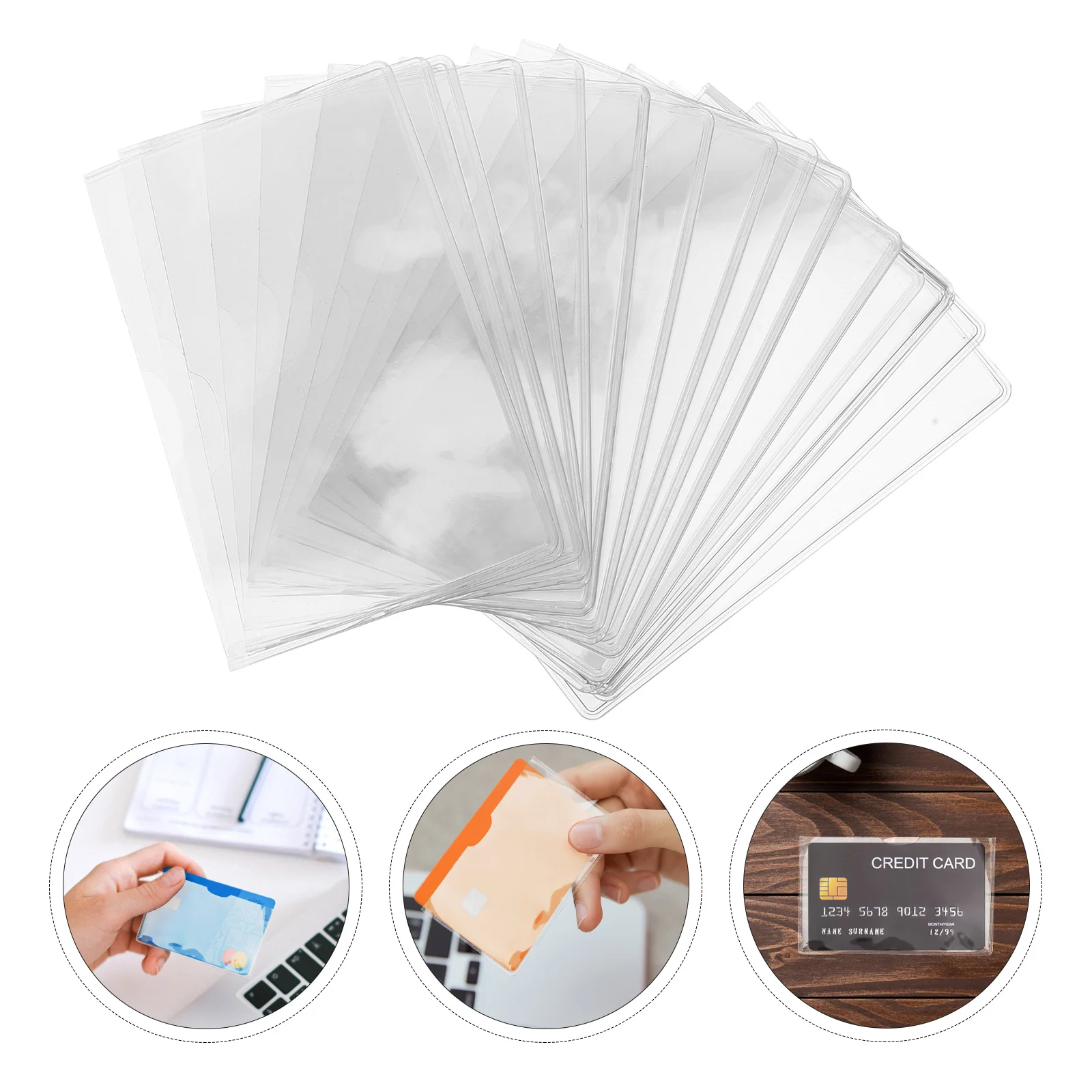 5 قطعة 5 عدد حامل شارة شفاف عمودي حافظة بطاقات الأعمال يغطي حماة الأكمام البلاستيكية #5