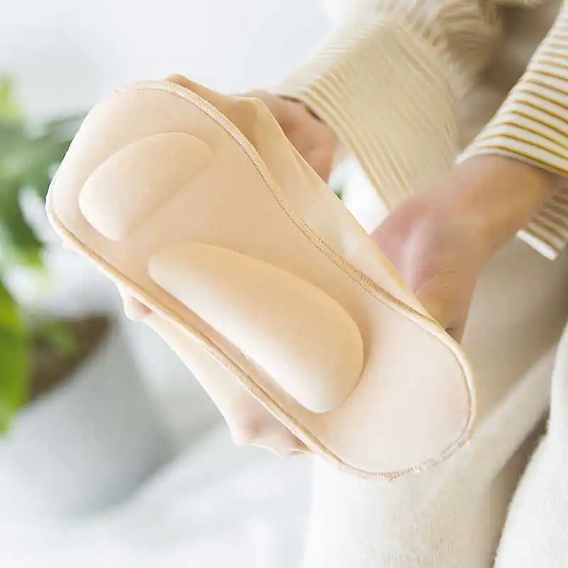 Palmilhas elásticas femininas, meias de espuma de memória, almofada de sapato para pés, almofada de amortecimento de pressão, suporte de arco, palmilha ortopédica de pé plano