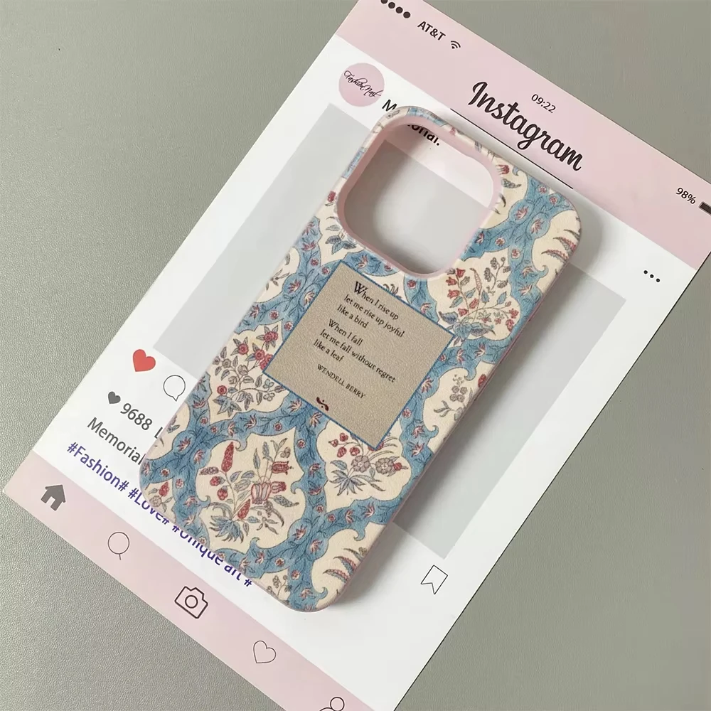 Vintage Floral Pattern Soft Case - Чехол для телефона в винтажном стиле