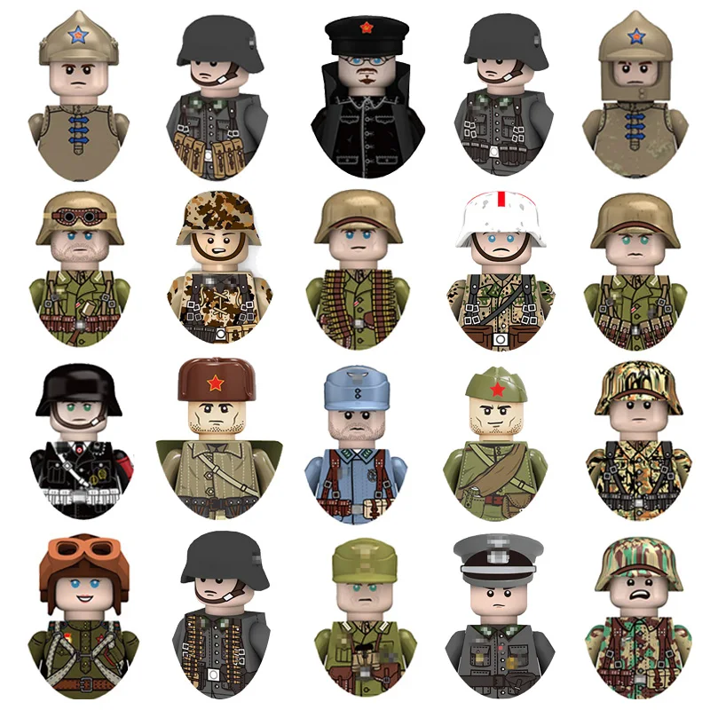 Kids Toys War II Mini Military Soldiers Model Air Force Camouflage Soldiers Airman Weapon Model Suits Boys Birthday Gifts