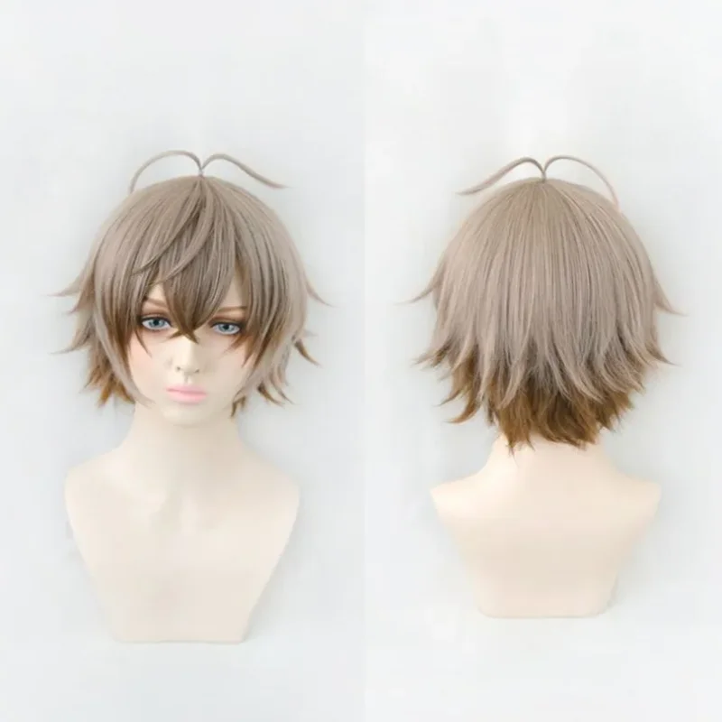 Anime Vtuber Alban Knox Cosplay Wig Light Brown Gradation Hair Heat Resistant Synthetic Halloween Party Accessories Props