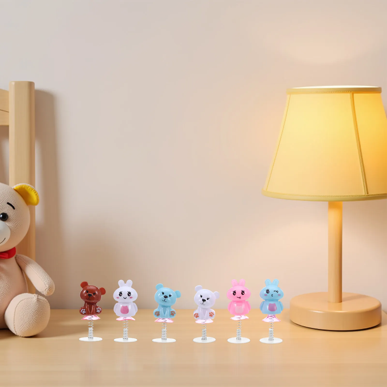 

24Pcs Jumping Spring Rabbit Bear Cartoon Animal Desktop Kids Party Gifts Children Stocking Stuffers Fun Stocking Stuffers