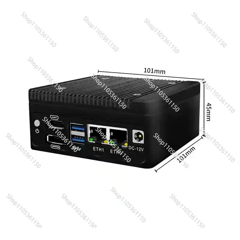Dual 2.5G LAN Fanless Mini PC N100 DDR5 HDMI2.1 DP1.4 Firewall Router Appliance-YBJ