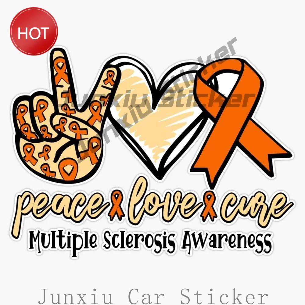 Peace Love Cure Multiple Sclerosis Awareness PVC Sticker For Rear Window And Laptop Creative Graphic Decoration Decal