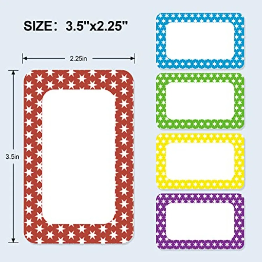 ป้ายชื่อหลากสี ขนาด 3.5x2.25 นิ้ว 200 ชิ้น 5 สี สำหรับสำนักงาน โรงเรียน ห้องเรียน ห้องครัว ตู้เย็น