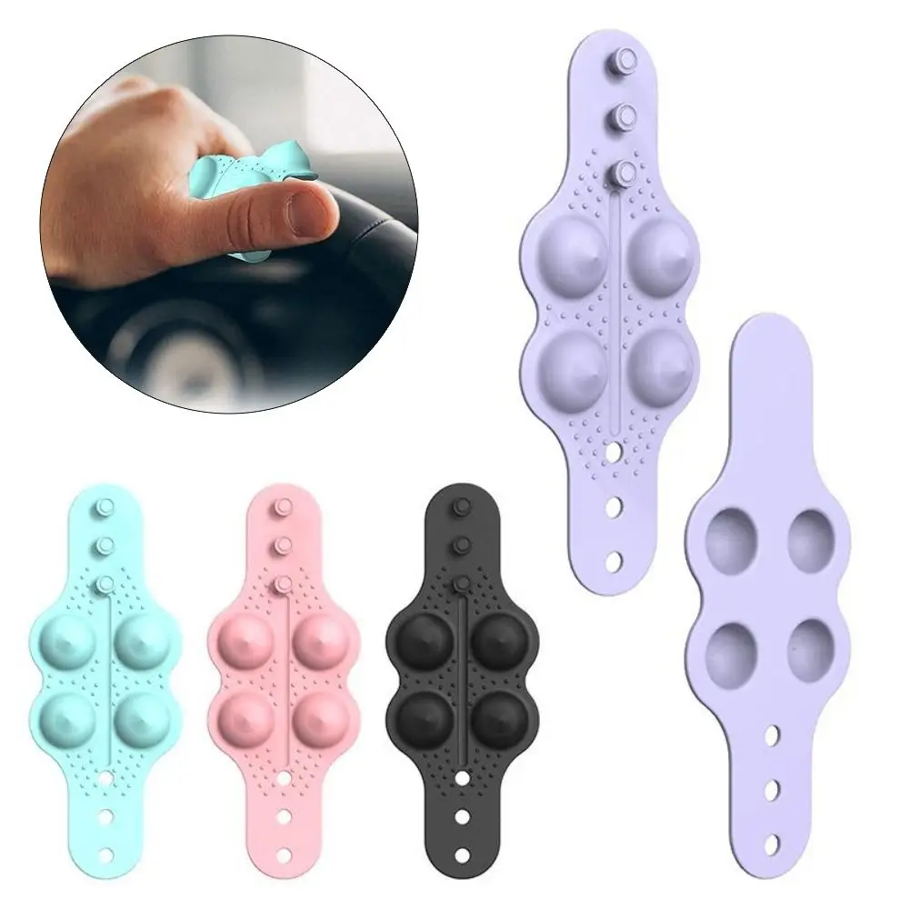 Soft Silicone Steering Wheel Massage Strap Anti-Slip One-Hand Operation Steering Wheel Grip Massage Texture Labor-Saving