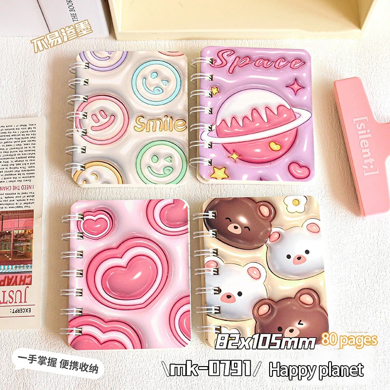 Cartoon cute A7 Expansion coil This student prize school supplies portable record notebook small book