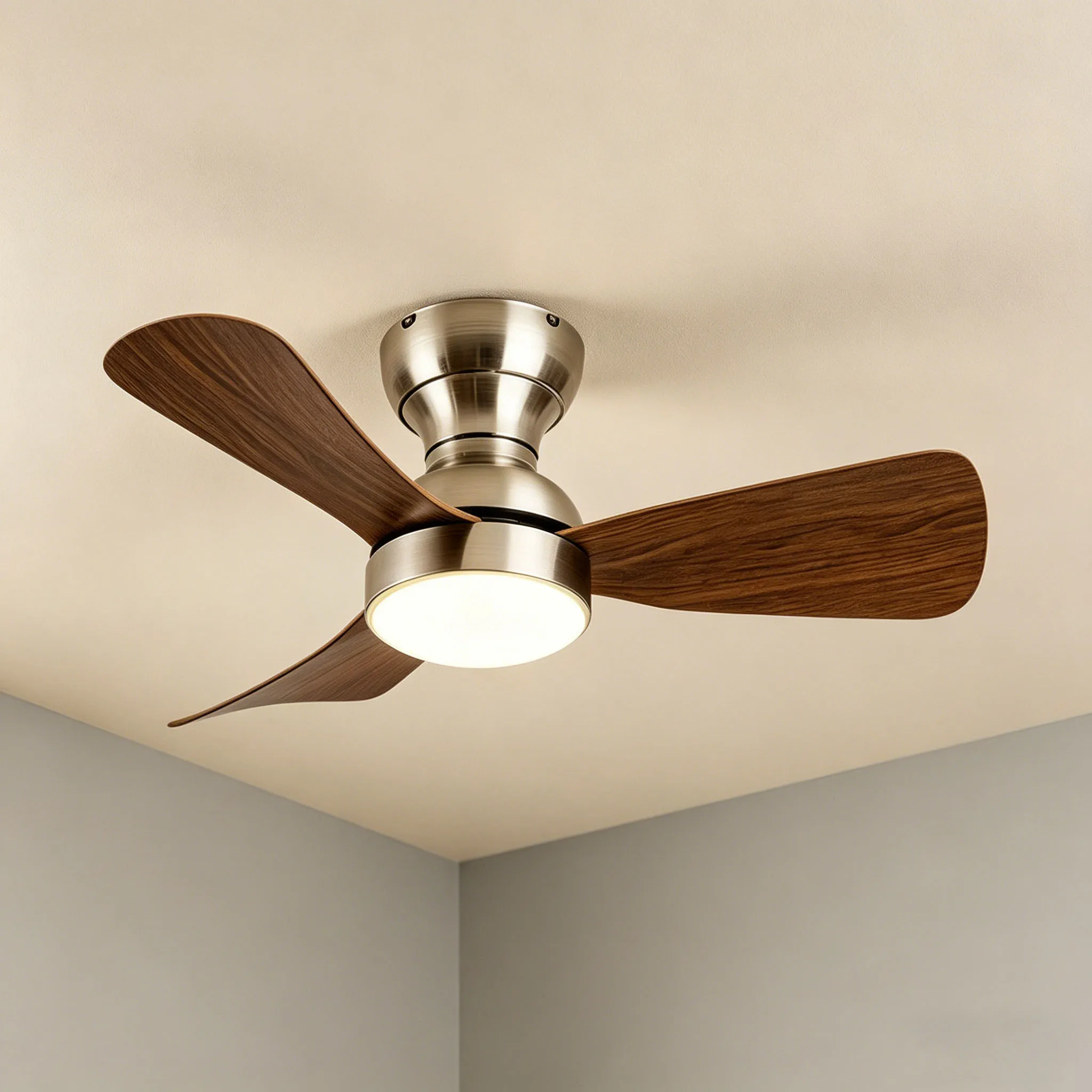 Small aisle dining bedroom fan light Balcony study silent frequency conversion ceiling electric fan chandelier