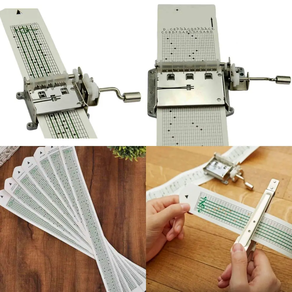 15/30 Tone Music Box Movement DIY Composing Music Hand Cranked DIY Music Box Set Easy To Use with 20pcs Blank Tapes