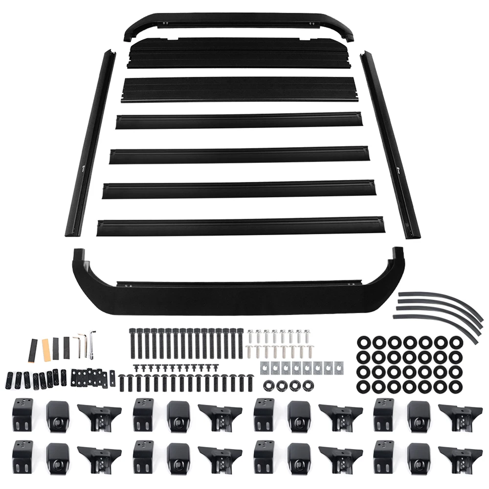 أحدث سبائك الألومنيوم حامل سقفي رف أمتعة الناقل ل J-eep لرانجلر JK 2007-2017 وJL 2018 + JL1270 #2