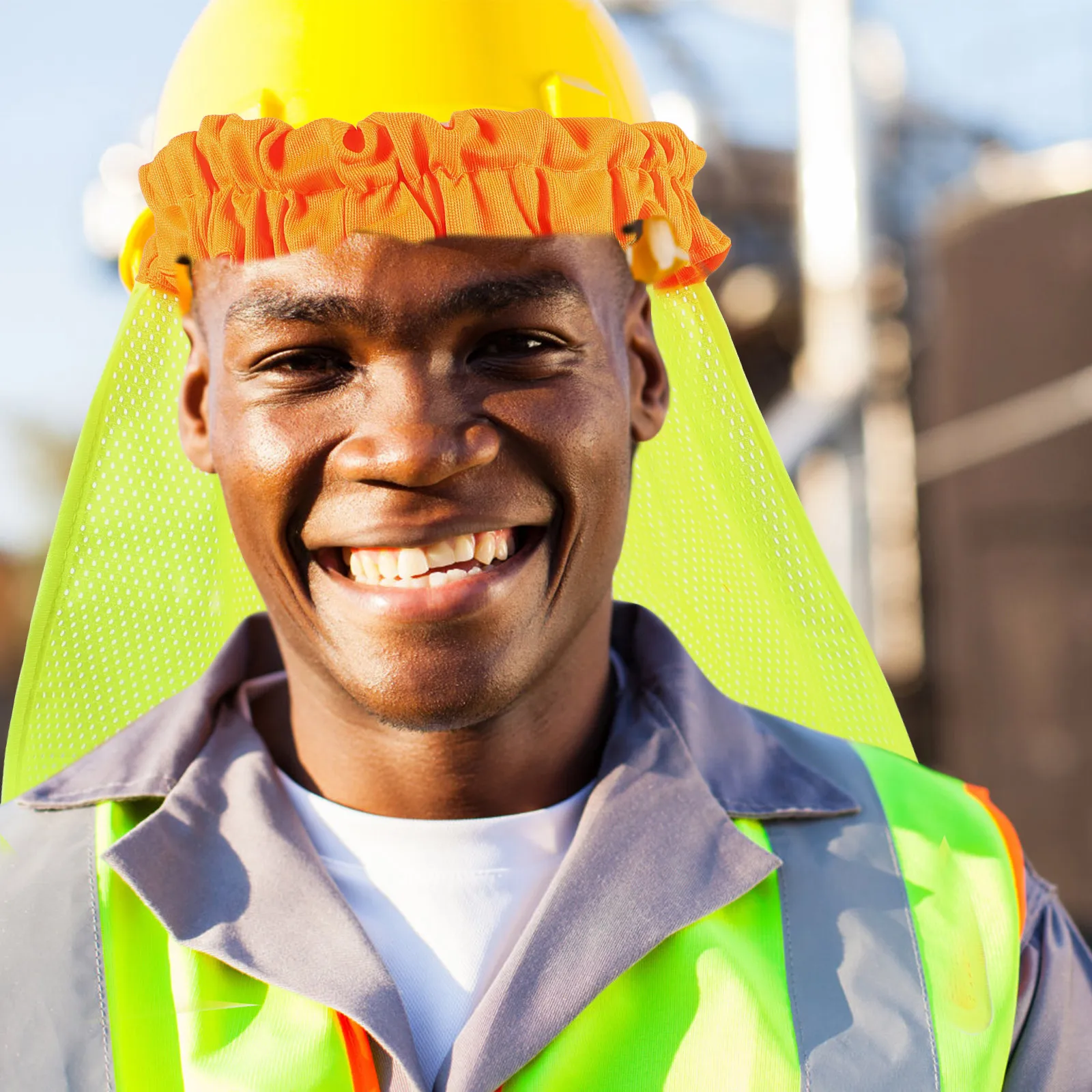 

4pcs Hard Hat Neck Covers High Visibility Reflective Covers Mesh Vents Durable Lightweight Sunshade For