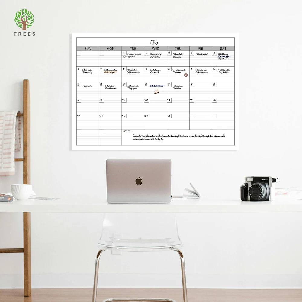 Large-Sized Monthly Planner, Undated Wall Hanging Planning Chart, Daily Plans for Each Month, 39*27 Inches, Daily Planner