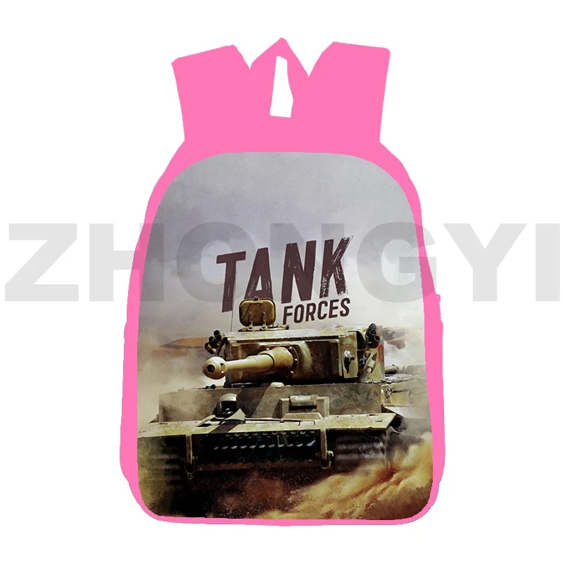 Cool Girls World of Tanks Anime Baskpack 3D Gerand Tanks Kids Bookbag 12/16 Inch Portable Game War Thunder Shoulder Bag Zipper