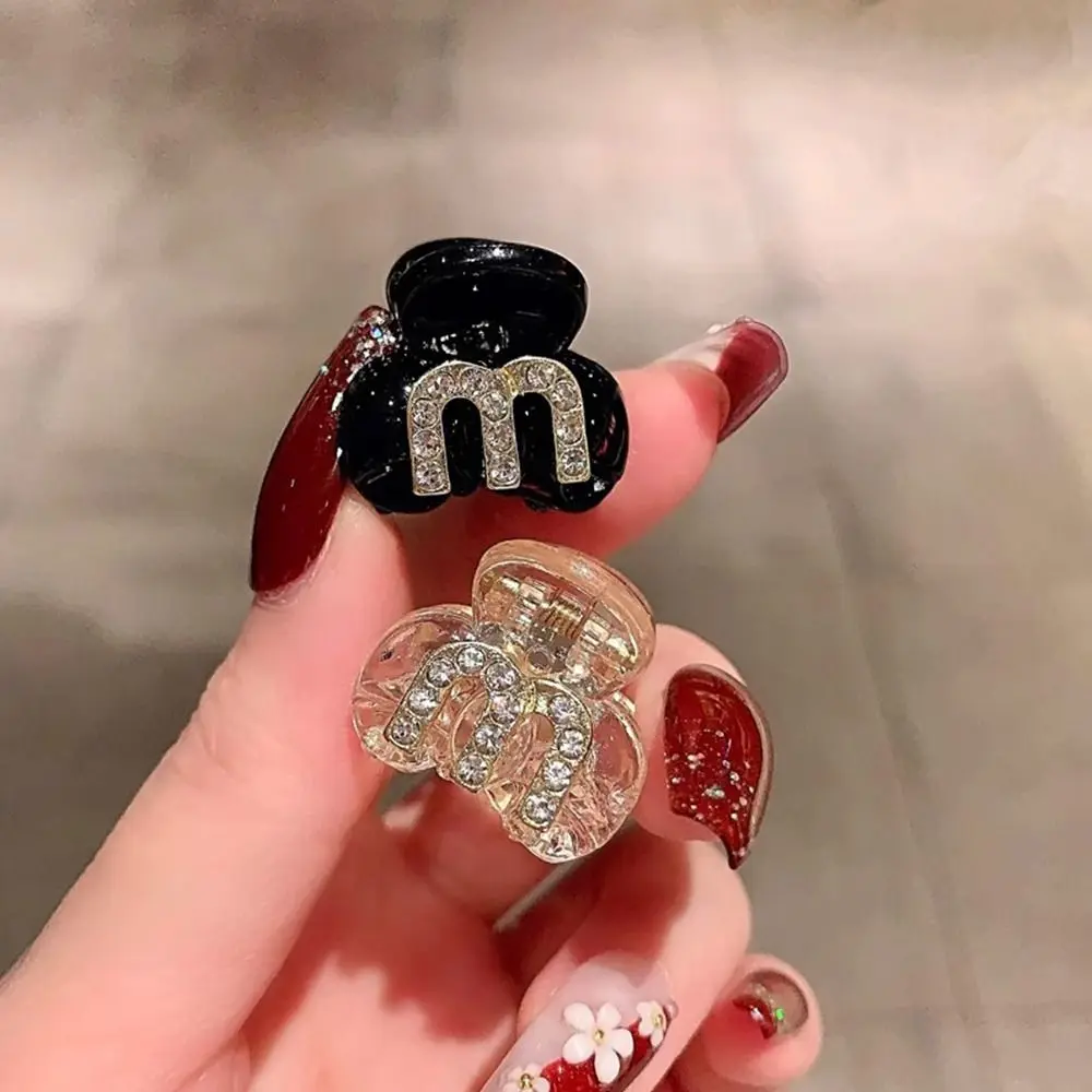 

Elegant French Mini Rhinestone Hair Clips Korean Shiny Alphabet Hair Clips Sparkling Side Hair Clip for Women Girls