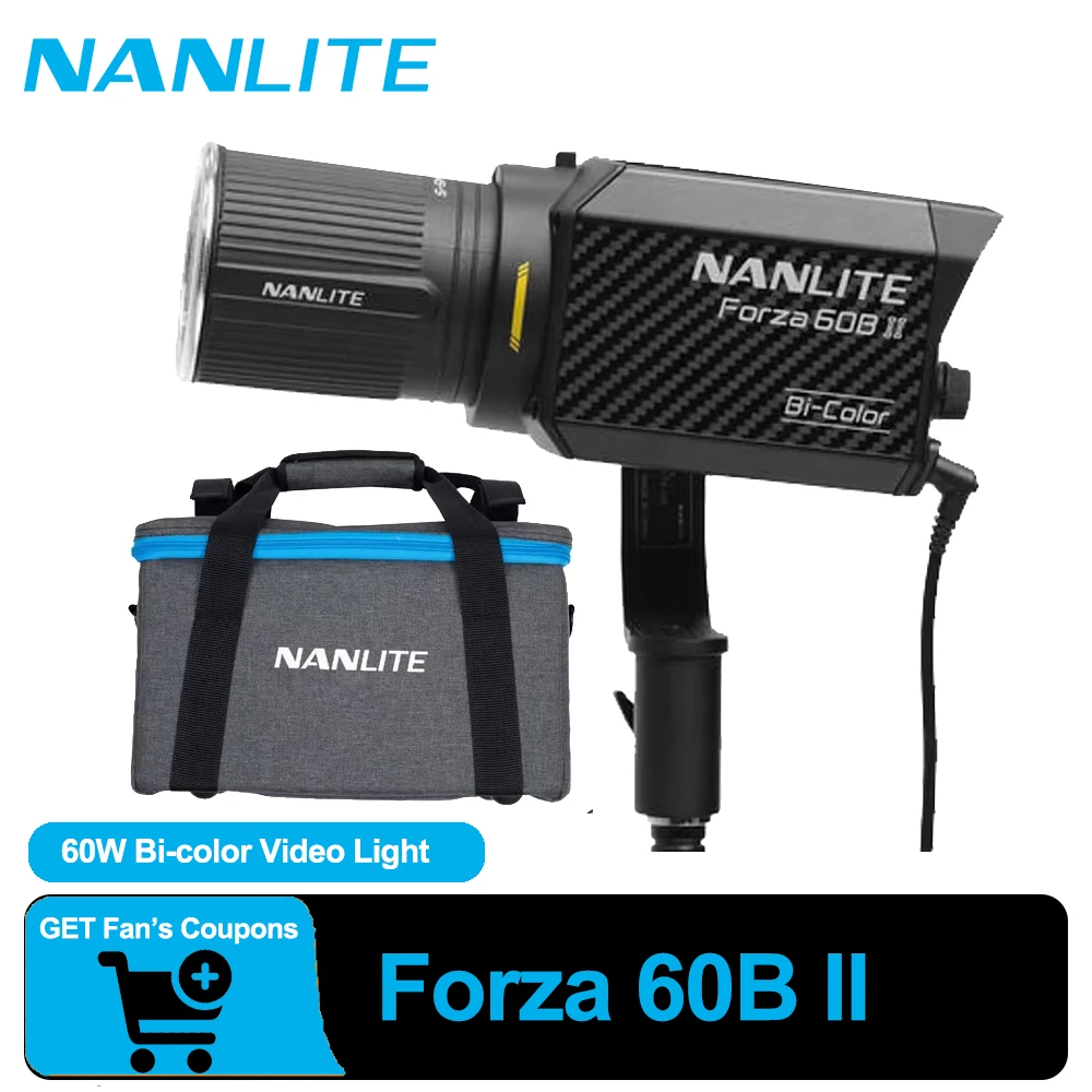 

Nanlite Forza 60B II LED Photography Light 2700K-6500K Bowens Mount Video Lighting for Film Broadcast Video Production