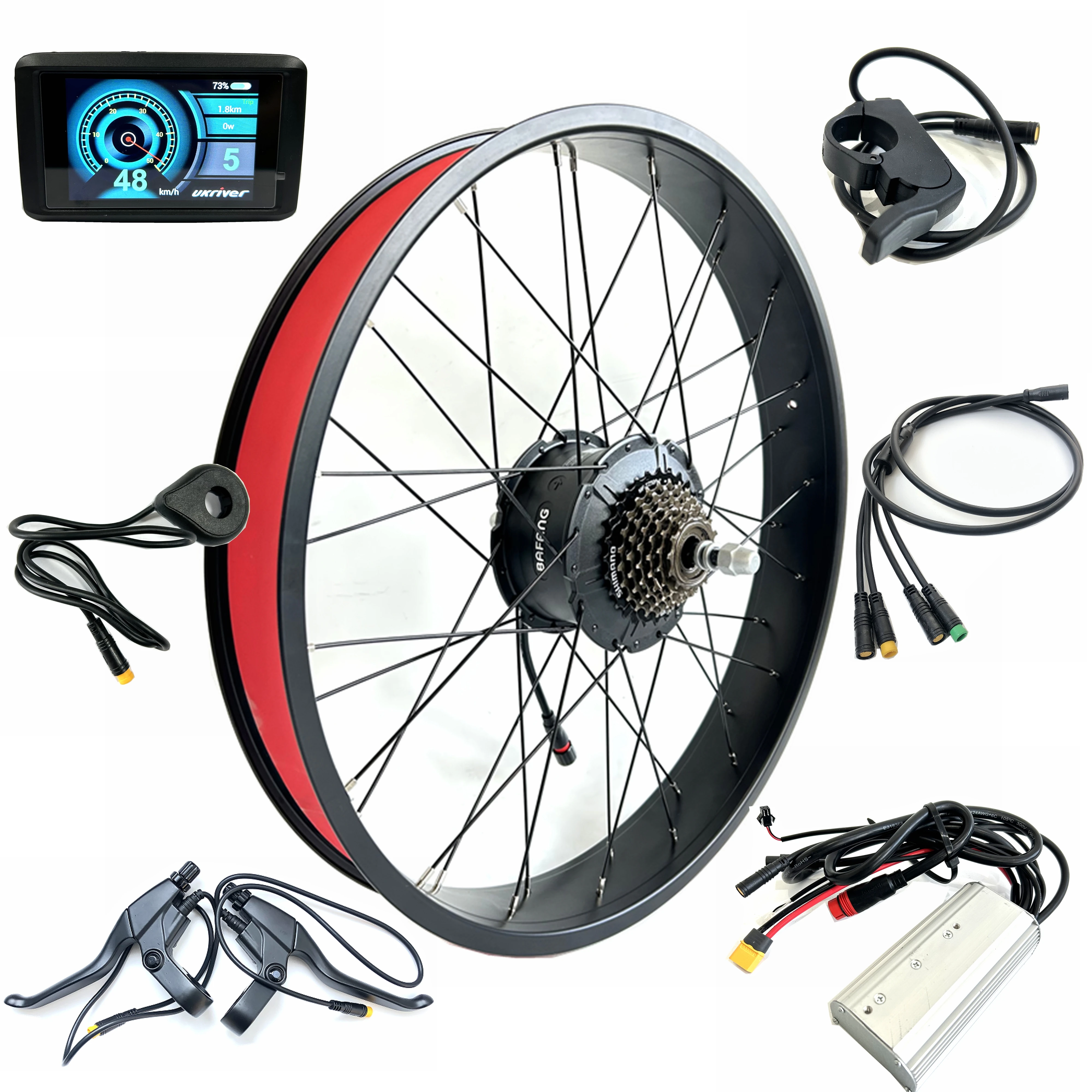 

Bafang 48V1000W Electric Fat Bike Rear Motor Kit 26x4.0 inch Double Wall Rim TFT Color Display 170-175 Dropout Waterproof kit