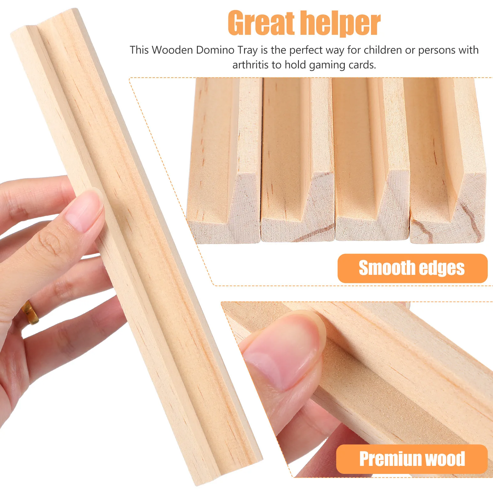 8pcs Wooden Domino Trays Multi-Function Desktop Racks For Letter Cards Alphabet Craft Diy Supply Displaying Base