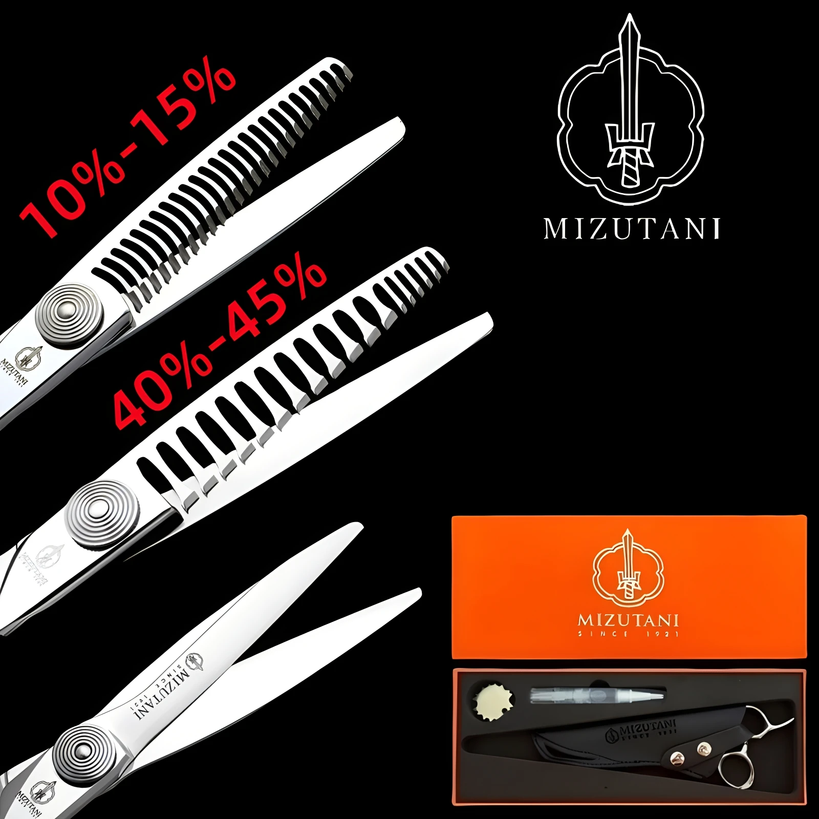 

MIZUTANI barber scissors 10-30 hair thinning scissors 6.0 inch VG10 material scissors Barber shop professional scissors tools