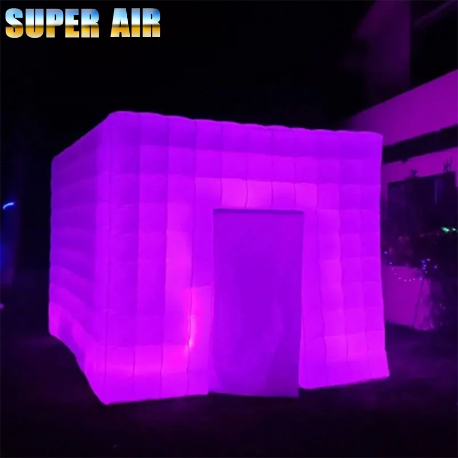 Outdoor Large High Quality Oxford Cloth With Multi Color LED Lights Square Inflatable Tent