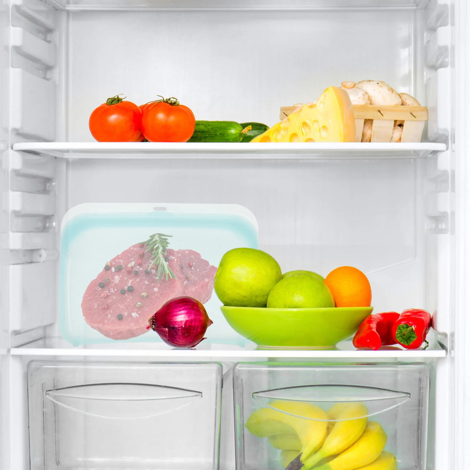 

Premium Silicone Freeze Bag Reusable Sealing Pouch for Fruits Vegetables Meats Long-Lasting Freshness Portable Food Storage