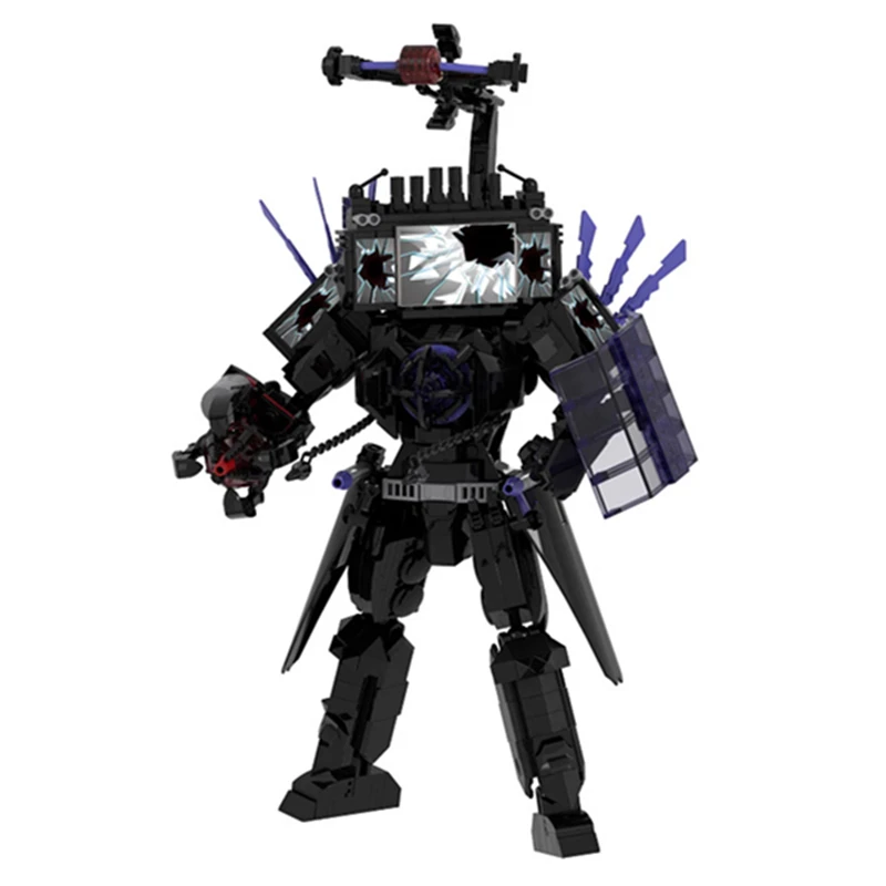 703pcs/set Horror Game Battle Damages Titan TV Man Building Blocks Skibidi Toilet MOC Bricks DIY Toys For Kids Christmas Gifts