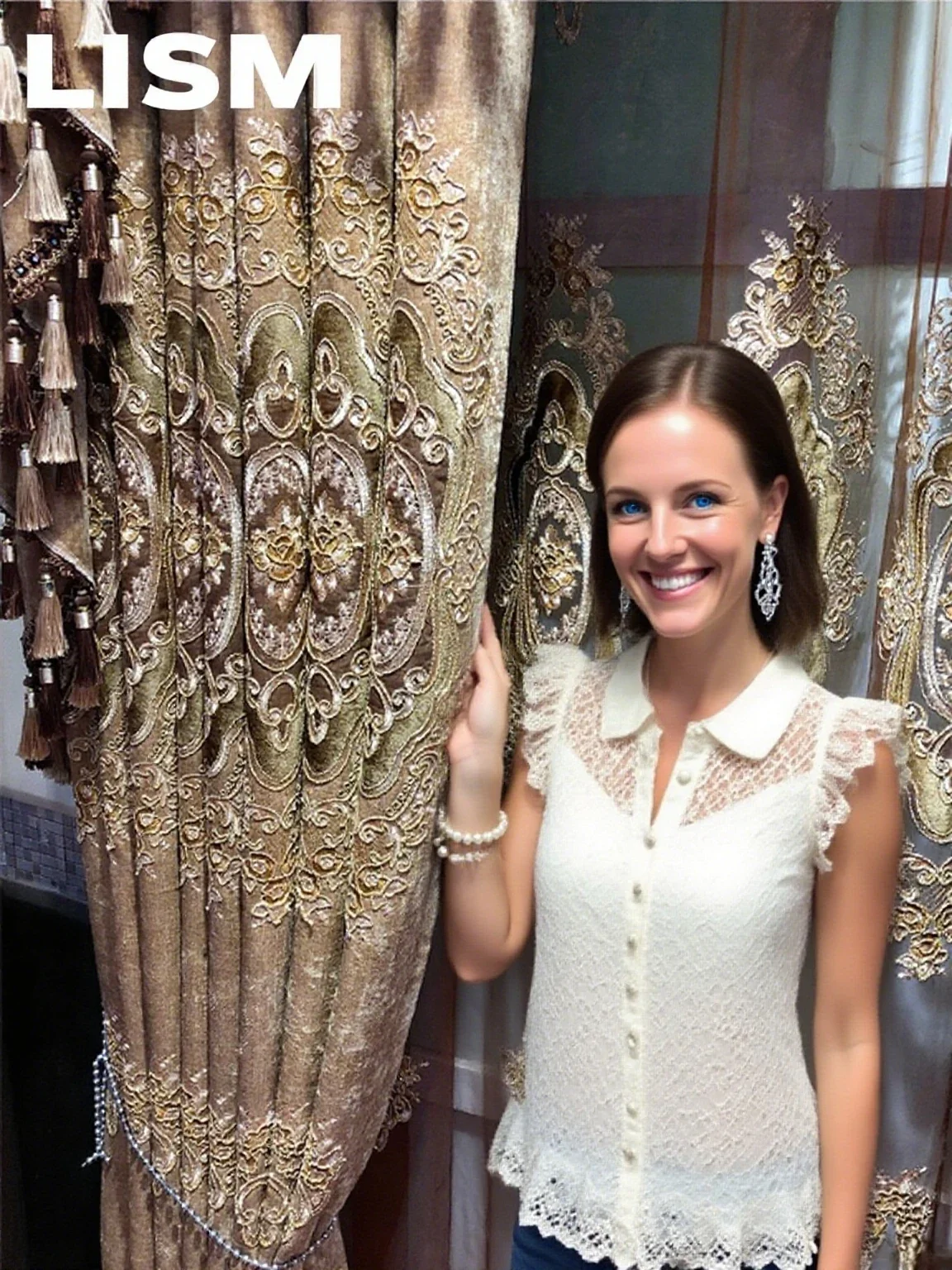 

European Style Window Screen Chenille Luxury High-end Curtains for Living Room Embroidery Blackout Bedroom Custom Hall Curtain