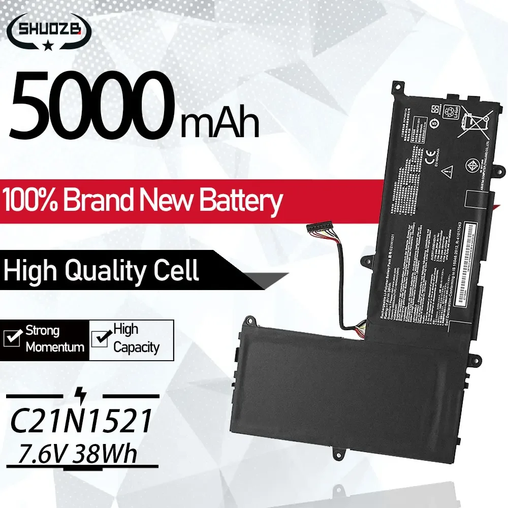

New C21N1521 Laptop Battery For ASUS VivoBook E200HA E200HA-1A E200HA-1B E200HA-1E E200HA-1G Series 7.6V 38Wh 5000mAh Free Tools