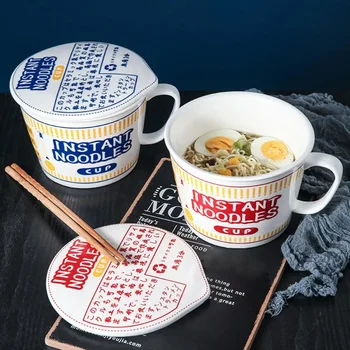 세척하기 쉬운 식품 접촉 등급, 인스턴트 면 라멘 그릇, 주방 도시락 컵, 라멘 그릇, 일일 사용
