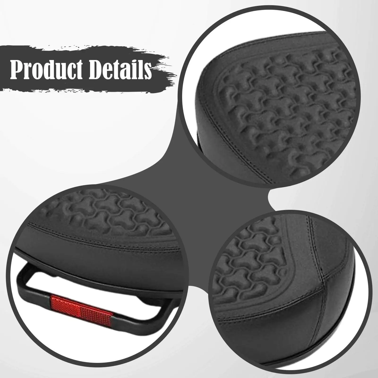 

Bike Seat,Wide Bike Saddle with LED Rear Light Bicycle Saddle for Sports Mountain Road Bikes