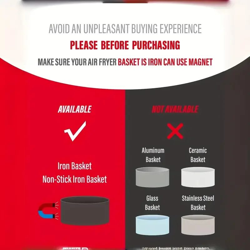 2 قطعة مقلاة الهواء المغناطيس سيليكون مشبك لعقد الهواء المقلاة الهوائية ورق البرشمان قفل المتاح بطانات منع ورقة حرق #6