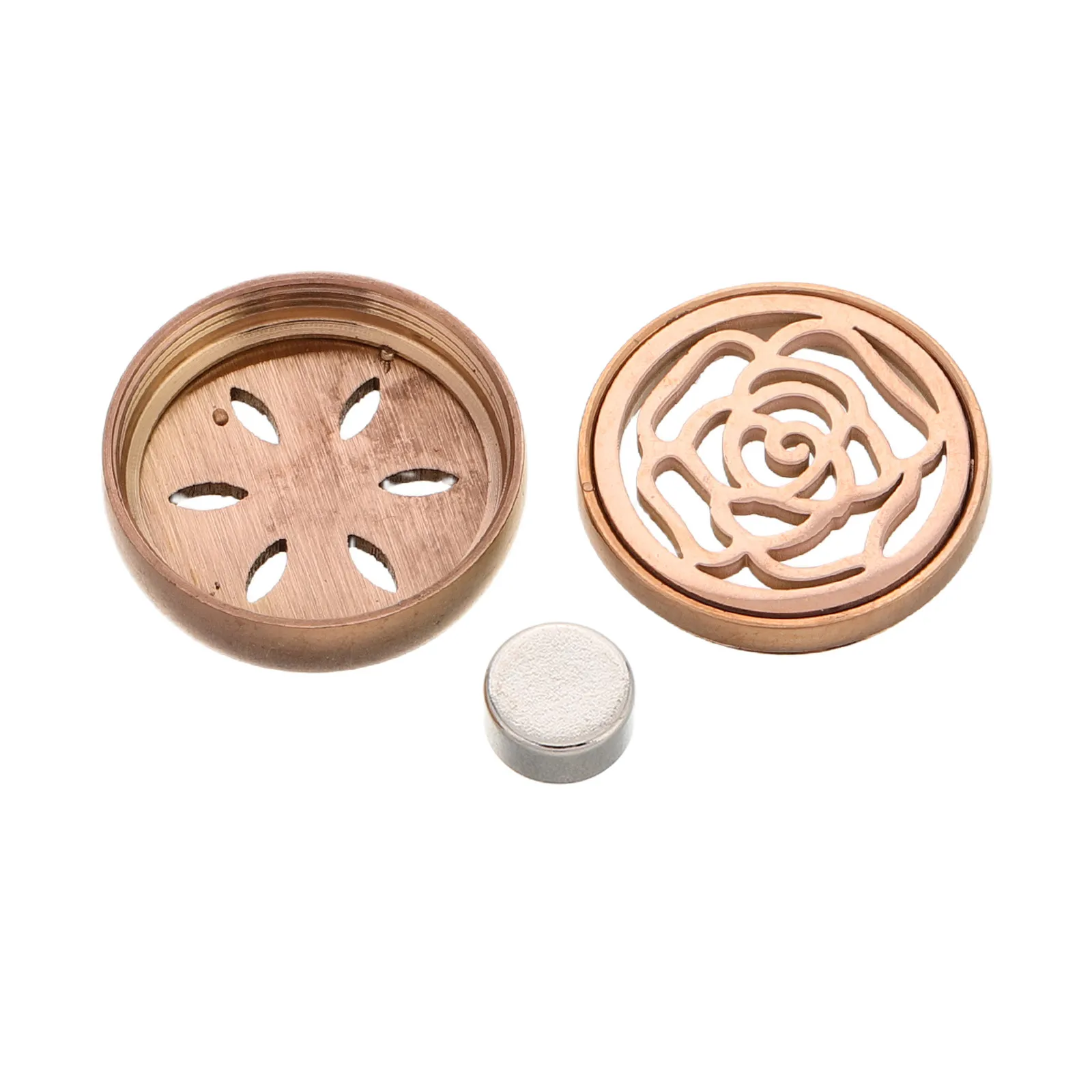 Stainless Steel Rose Gold Essential Oil Pad Holder Magnetic Mask Clip Portable Scent Jewelry Oil Jewelry for Women