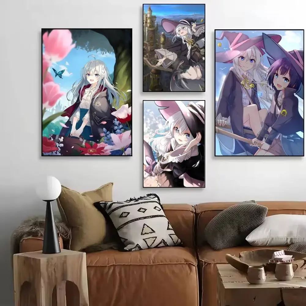 Anime W-Wandering Witch The Journey of E-Elaina Posters High Quality Self-adhesive Wall Art Decorations Color Prints Sticky