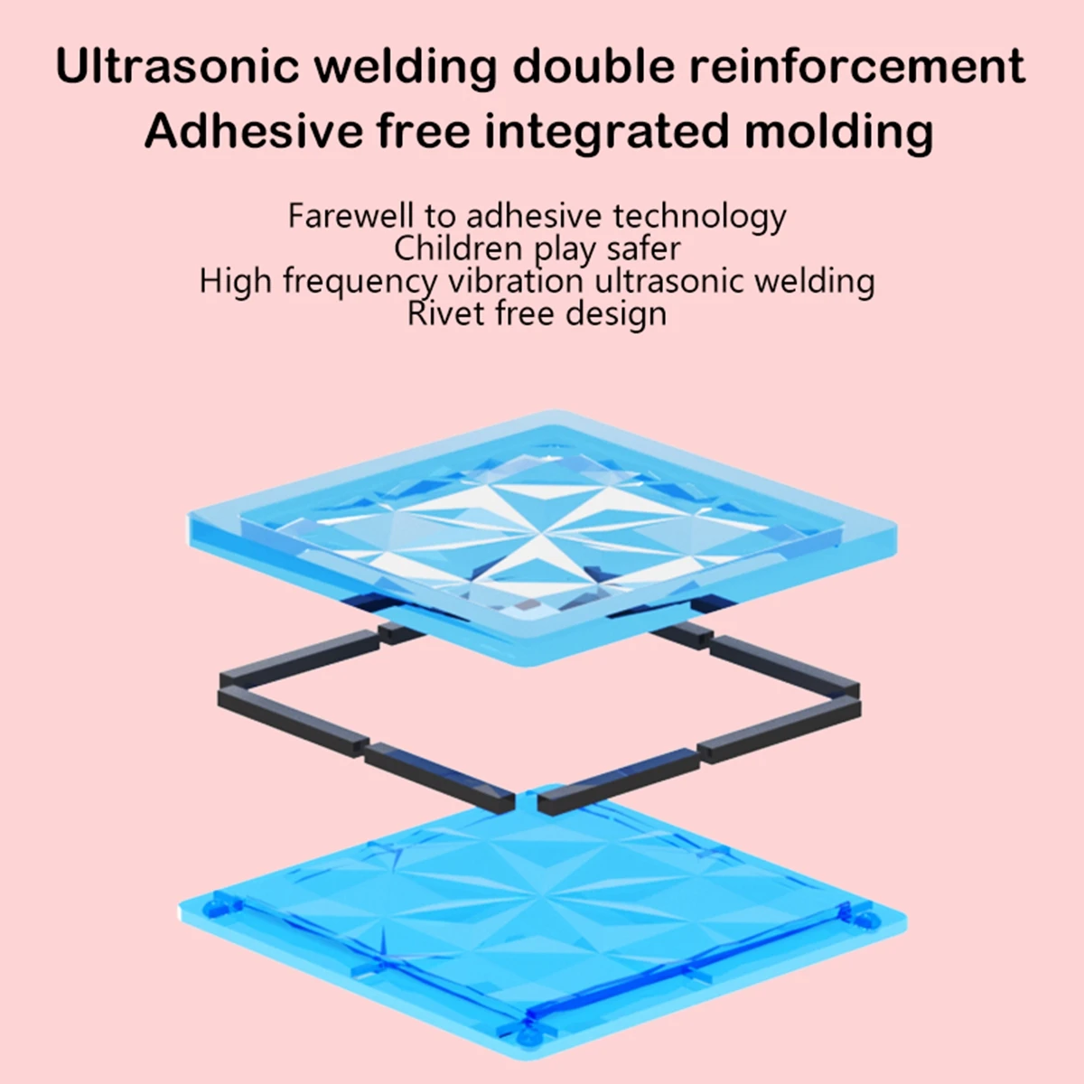 مجموعة مكعبات بناء قلعة البلاط المغناطيسي ثلاثية الأبعاد من برينسيس - ألعاب تعليمية جذعية حسية للأطفال الصغار - بناء مغناطيسي وردي