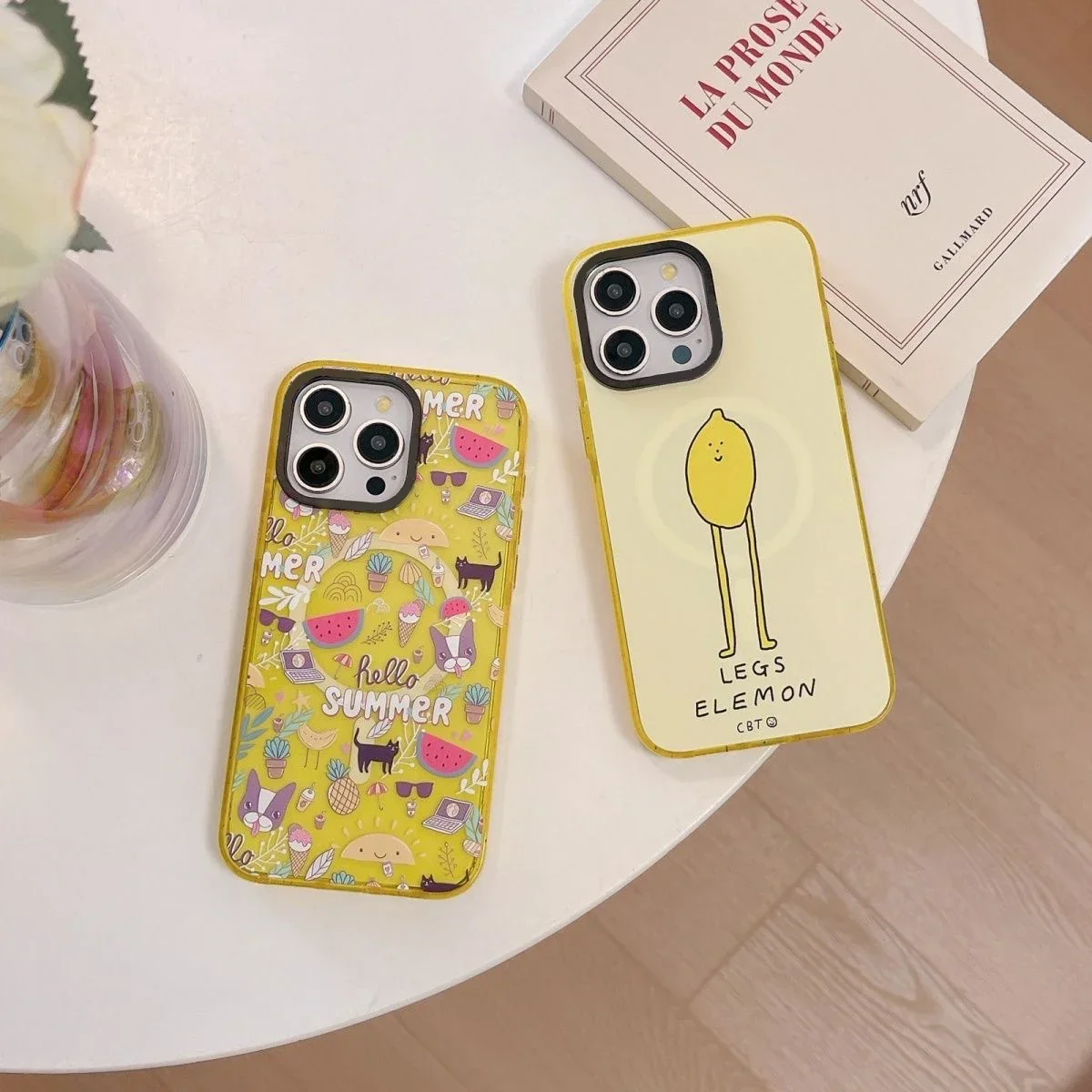 

Creative Funny Lemons Yellow 2.5 Acrylic Magnetic Phone Case Cover for IPhone 12 13 14 15 Pro Max Case