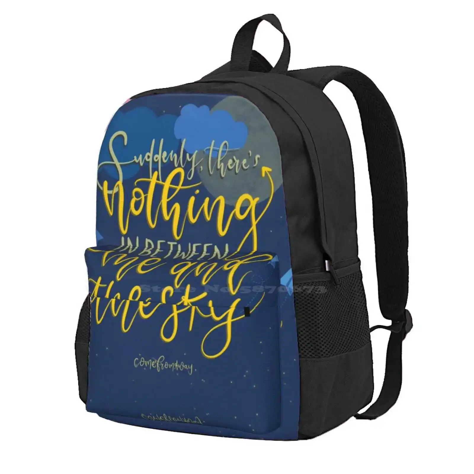 Suddenly, There'S Nothing In Between Me And The Sky Hot Sale Schoolbag Backpack Fashion Bags Jenn Colella Pilot Captain