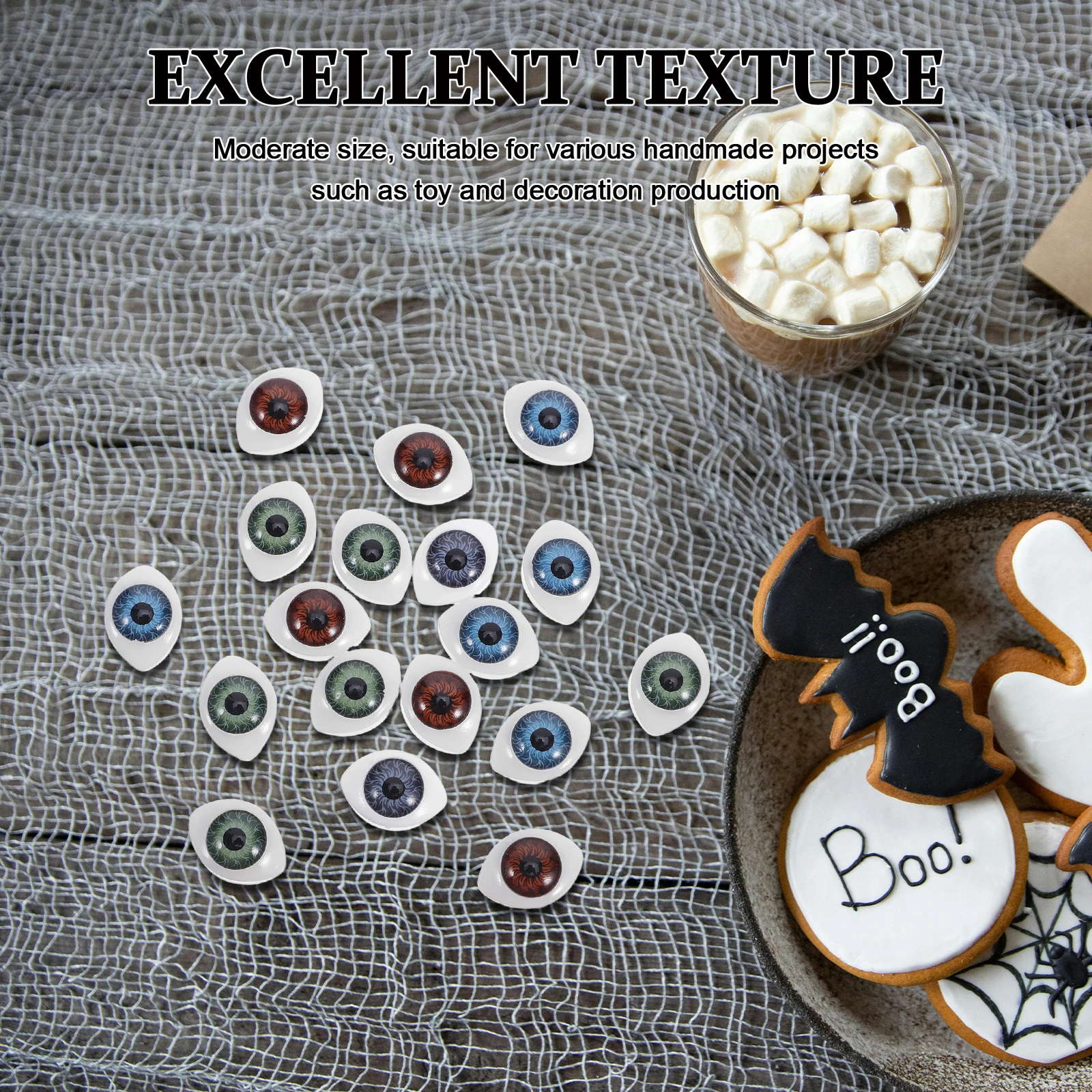 100pcs Acrylic Hemispherical Eyeballs Realistic Plastic Craft Eyes For Stuffed Animals Making Clay Modelling Diy Decoration