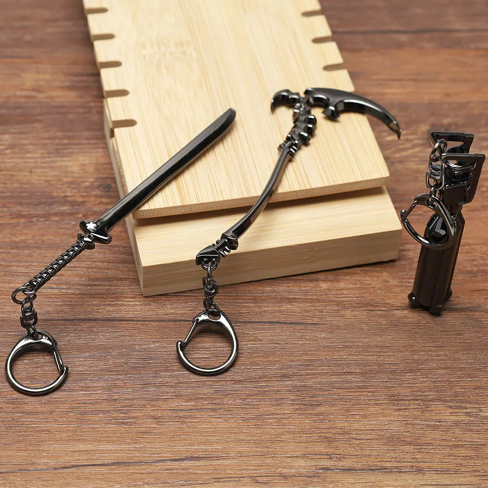 Anime BRS Death Scythe colgante llavero simulación Mini arma modelo Auto colgante accesorios Cosplay joyería regalo