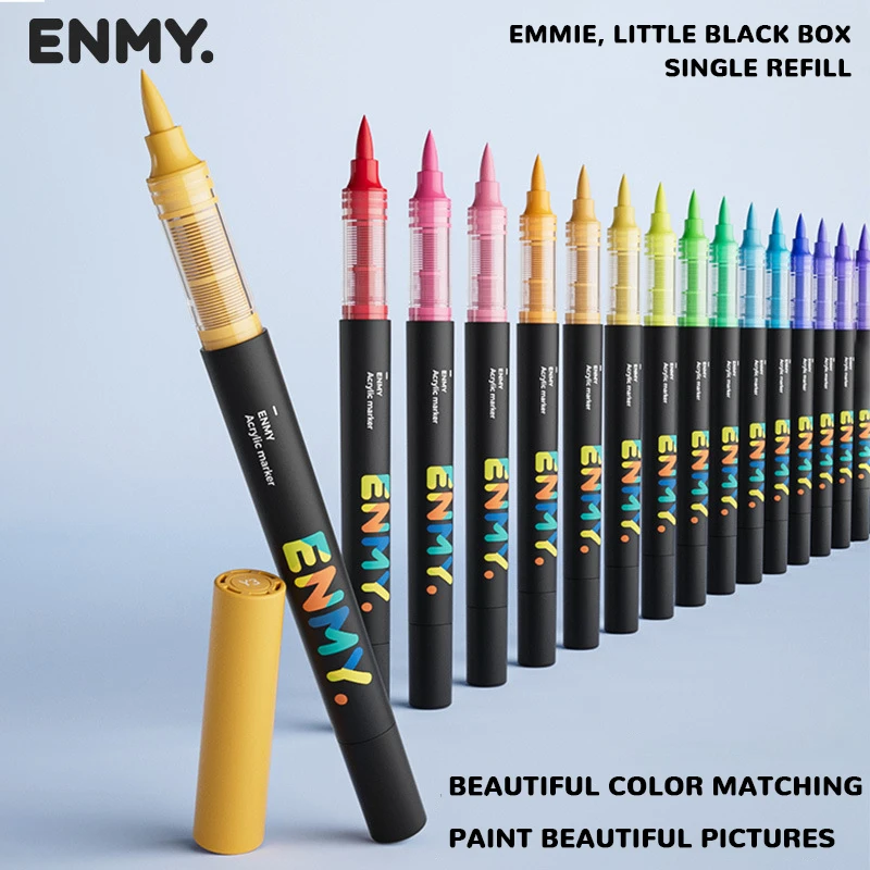 ENMY Acrylic marker Pen 10pcs Direct Liquid Acrylic Paint Markers Pens Fabric Maca Canvas Rock Glass Wood Paper DIY Art Markers