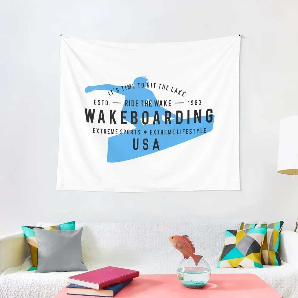 Ride The Wake Wakeboarding Tapestry For Bedroom Bedrooms Decor Tapestry