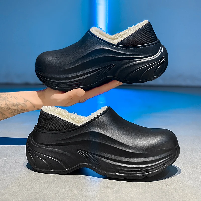 

Зимние непромокаемые хлопковые тапочки для пар, легкие уличные зимние ботинки, теплые хлопковые тапочки с мягкой подкладкой большого размера